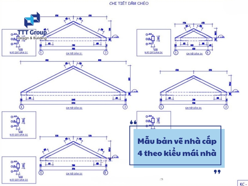 mau ban ve nha cap 4 theo kieu mai nha