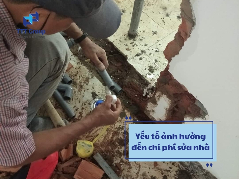 yeu to anh huong den chi phi sua nha