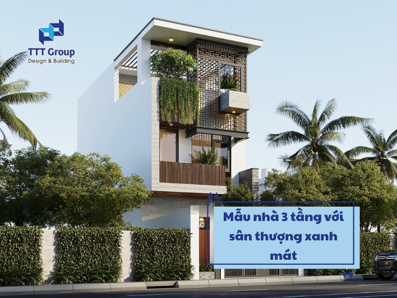 mau nha 3 tang voi san thuong xanh mat